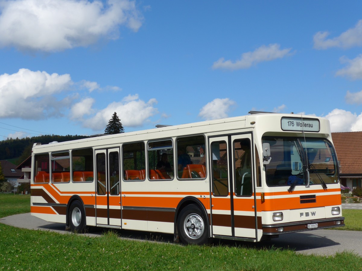 (165'983) - Wegm�ller, M�nsingen - BE 399'675 - FBW/R&J (ex Bamert, Wollerau) am 4. Oktober 2015 in Wynigen, Landi