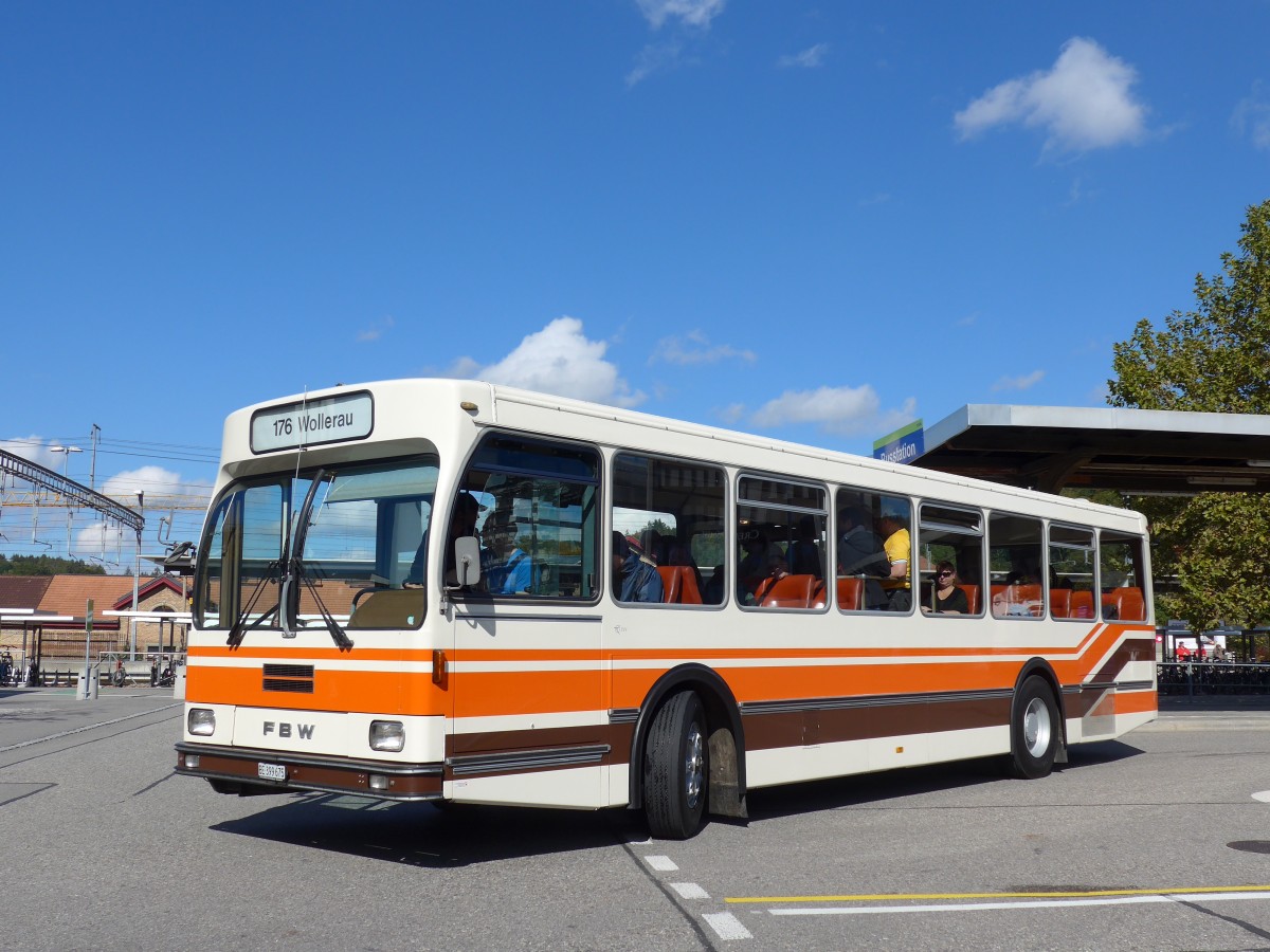 (166'002) - Wegm�ller, M�nsingen - BE 399'675 - FBW/R&J (ex Bamert, Wollerau) am 4. Oktober 2015 beim Bahnhof Burgdorf