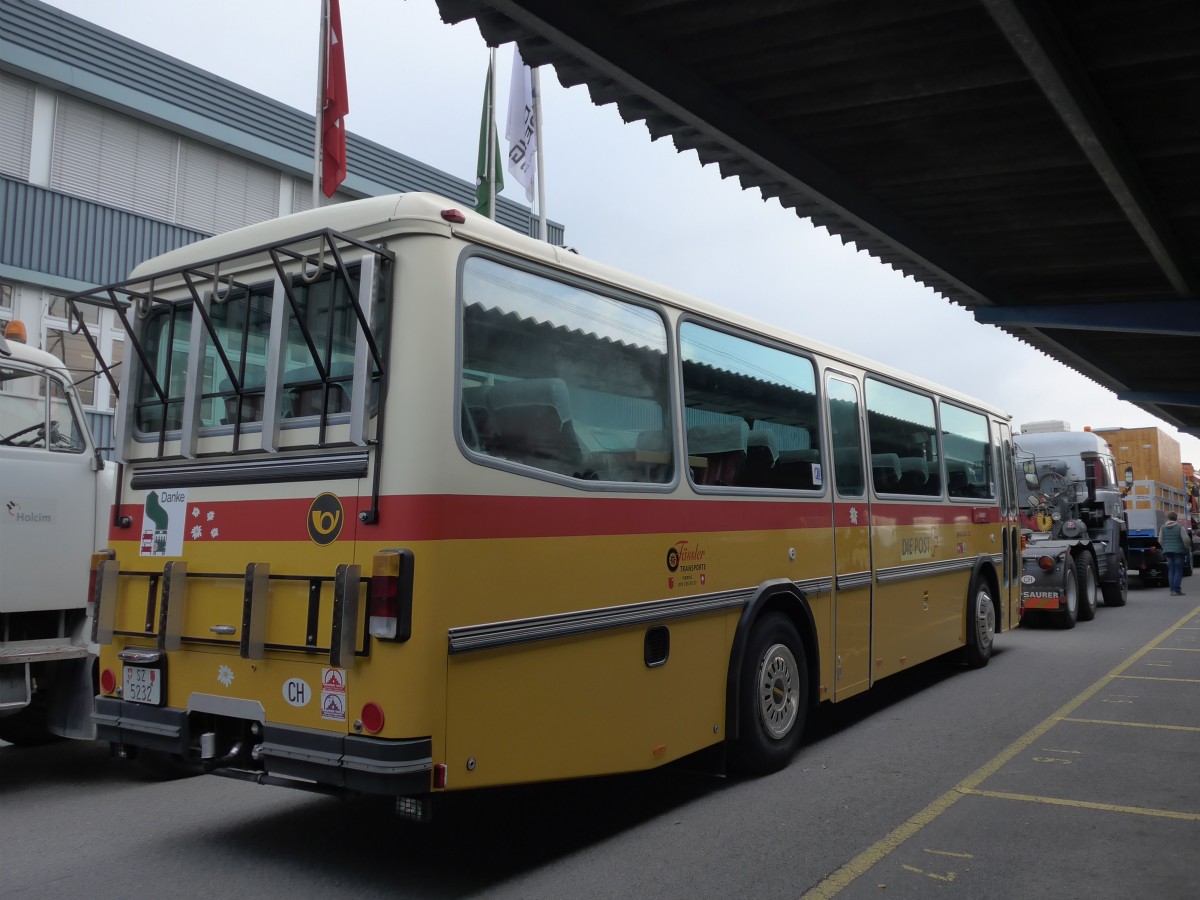(166'092) - F�ssler, Unteriberg - Nr. 6/SZ 5232 - Saurer/R&J (ex Sch�rch, Gutenburg Nr. 6; ex P 24'358) am 10. Oktober 2015 in Sch�nis, Bicoareal