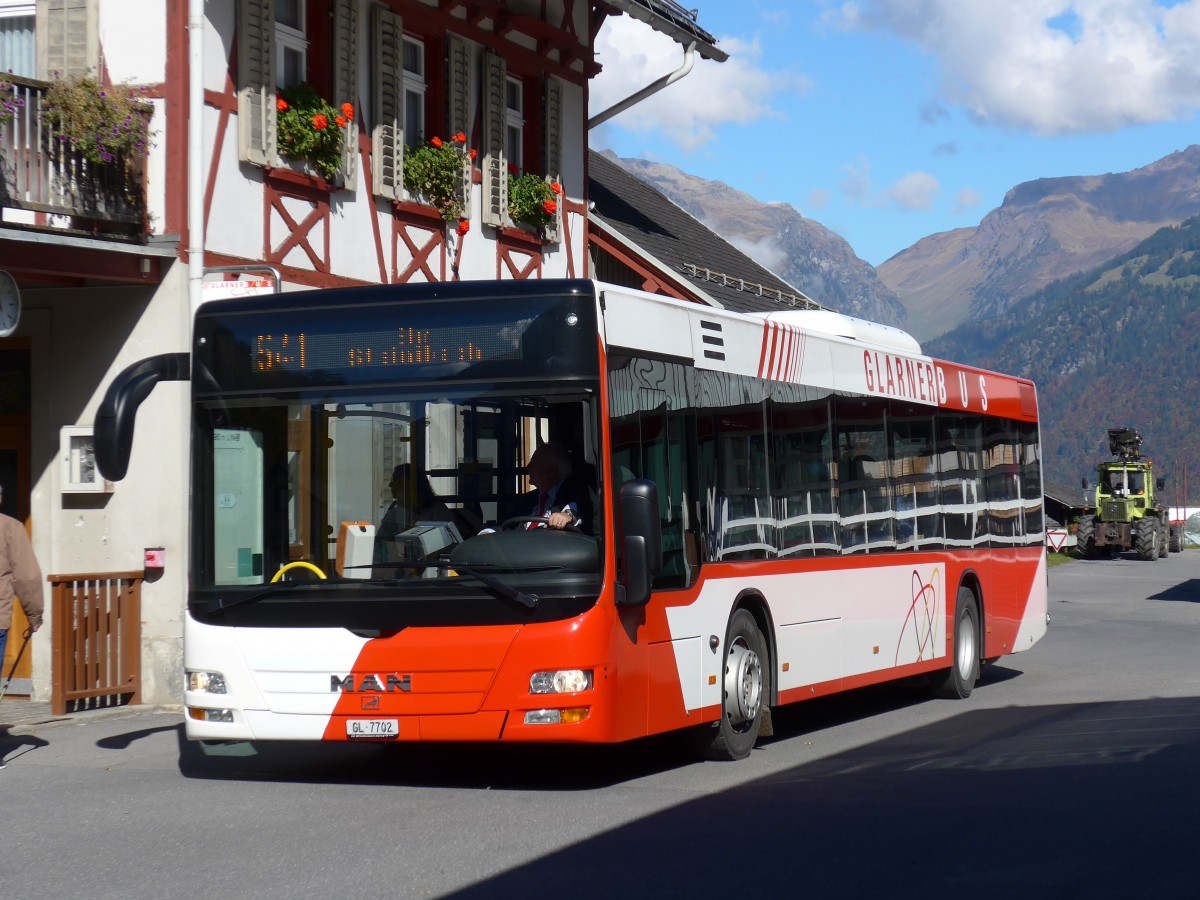 (166'151) - AS Engi - Nr. 2/GL 7702 - MAN (ex WilMobil, Wil Nr. 255; ex Vorf�hrfahrzeug) am 10. Oktober 2015 in Elm, Station