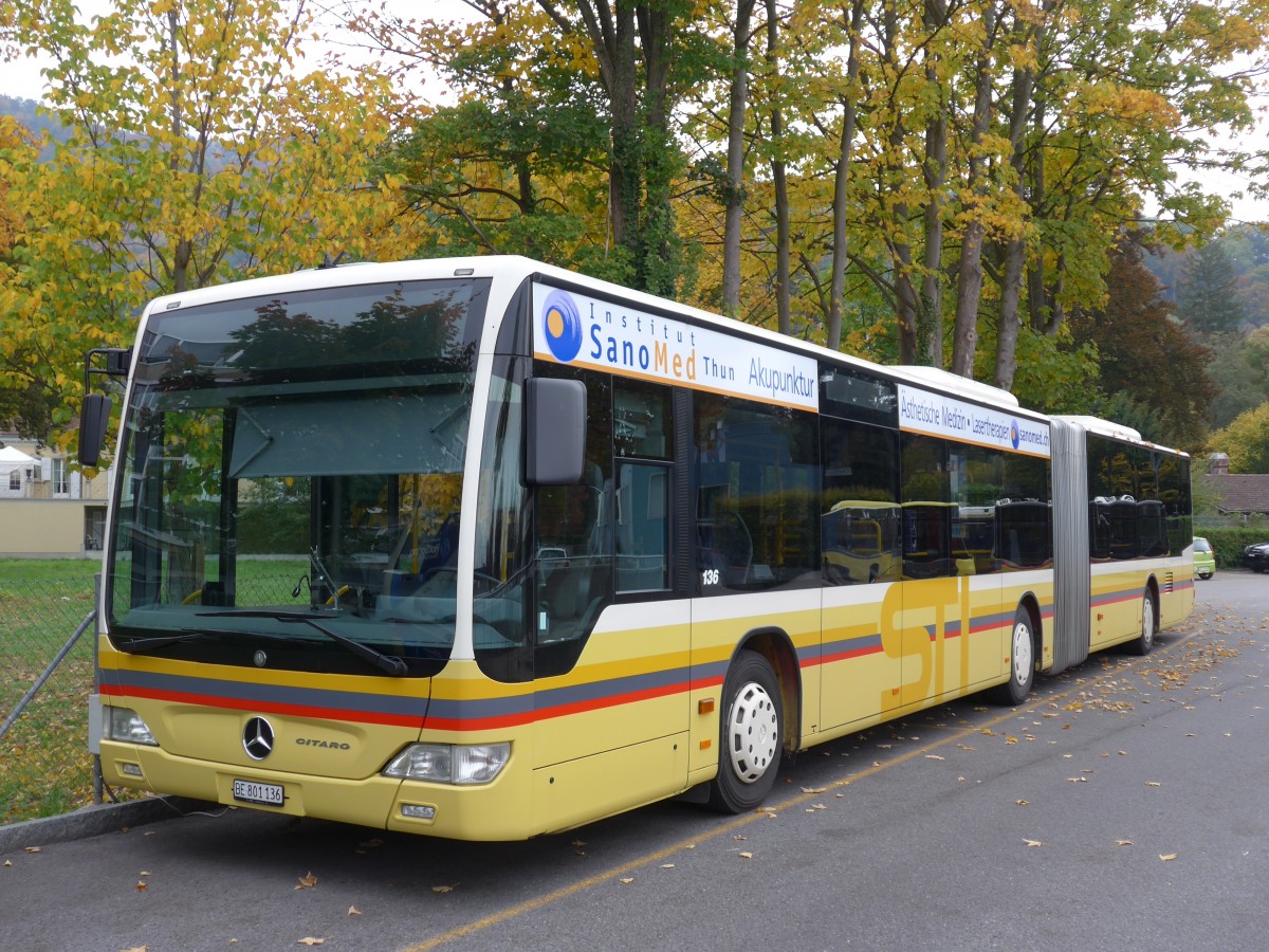 (166'244) - STI Thun - Nr. 136/BE 801'136 - Mercedes am 13. Oktober 2015 bei der Schiffl�ndte Thun
