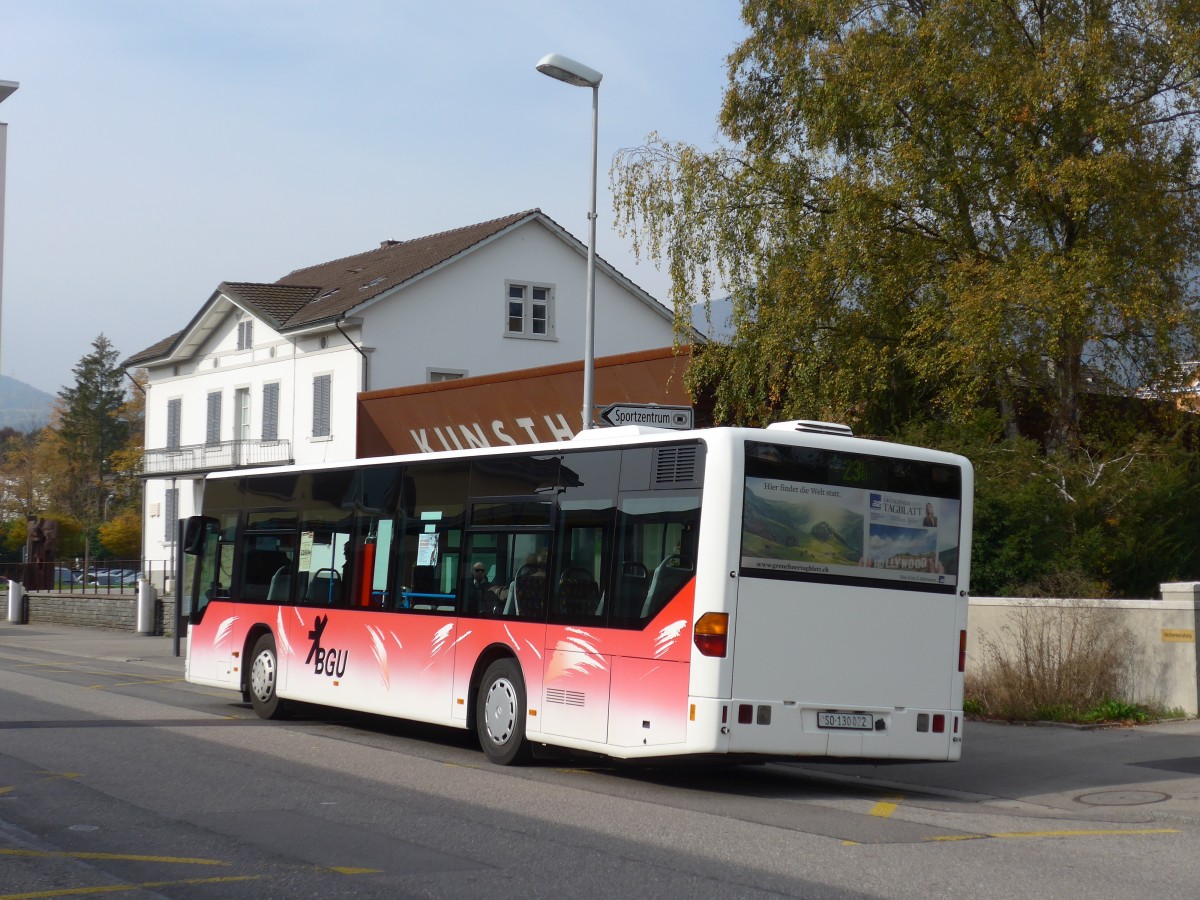 (166'425) - BGU Grenchen - Nr. 20/SO 130'022 - Mercedes am 24. Oktober 2015 beim Bahnhof Grenchen S�d