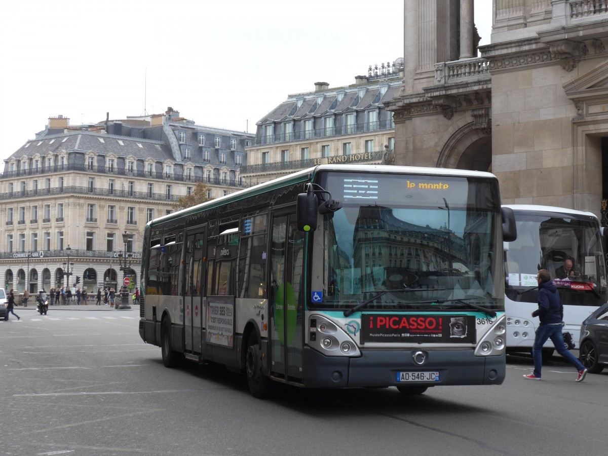 (166'956) - RATP Paris - Nr. 3616/AD 546 JC - Irisbus am 16. November 2015 in Paris, Op�ra
