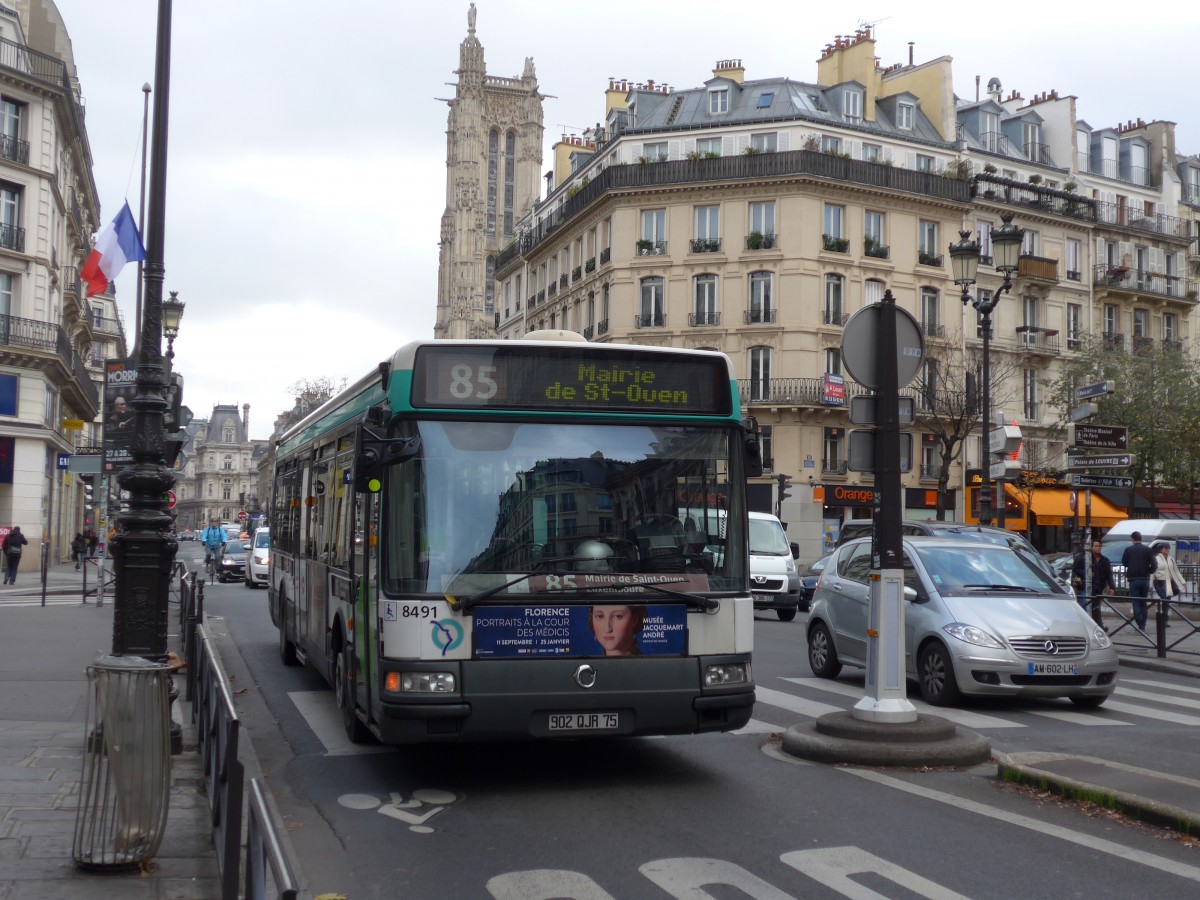 (167'358) - RATP Paris - Nr. 8491/902 QJR 75 - Irisbus am 18. November 2015 in Paris, Ch�telet