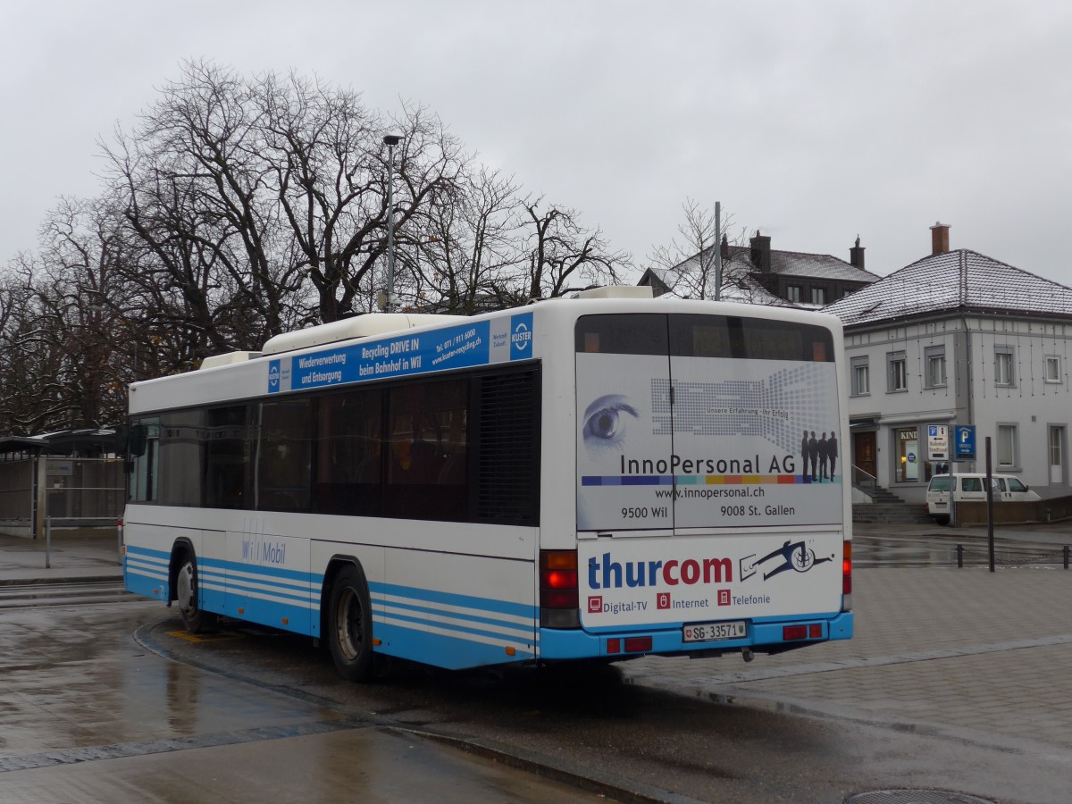 (167'494) - WilMobil, Wil - Nr. 71/SG 33'571 - Volvo/Hess (ex RTB Altst�tten Nr. 71) am 25. November 2015 beim Bahnhof Wil