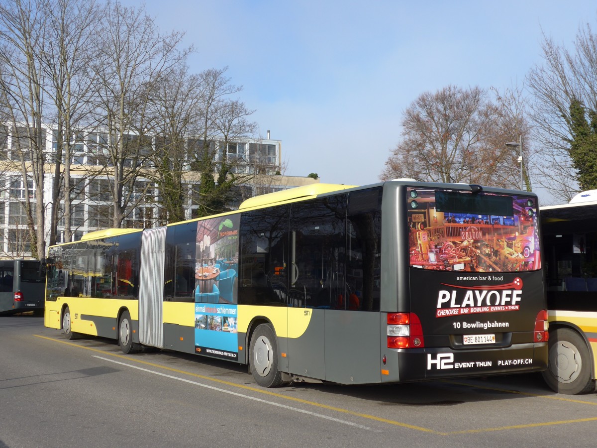 (167'683) - STI Thun - Nr. 144/BE 801'144 - MAN am 8. Dezember 2015 bei der Schiffl�ndte Thun