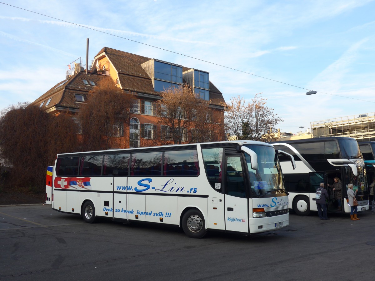 (168'117) - Aus Serbien: Belegija, Pozarevac - LO 031-JV - Setra am 29. Dezember 2015 in Z�rich, Sihlquai