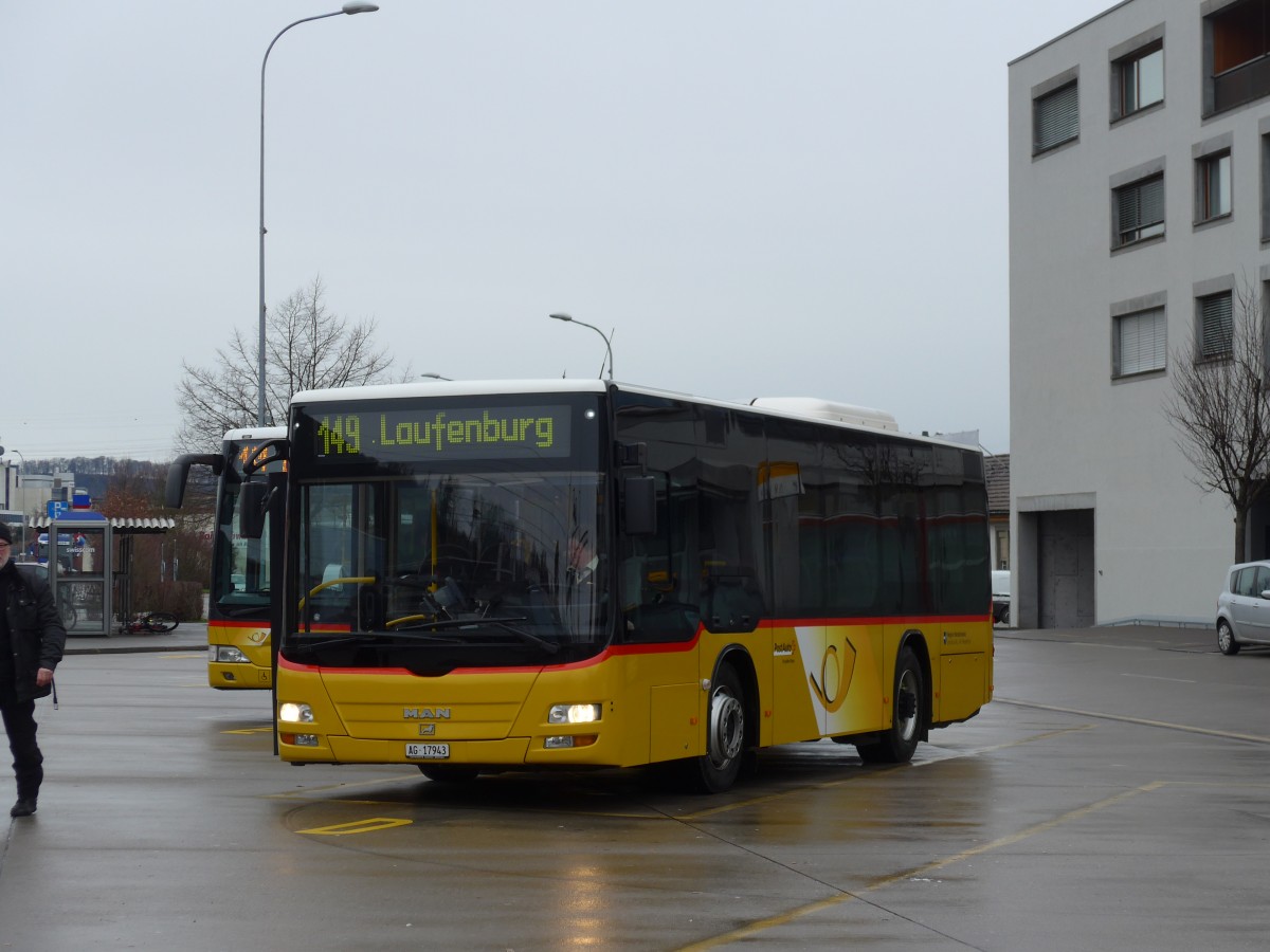 (168'767) - Erne, Full - AG 17'943 - MAN/G�ppel am 20. Februar 2016 beim Bahnhof Laufenburg