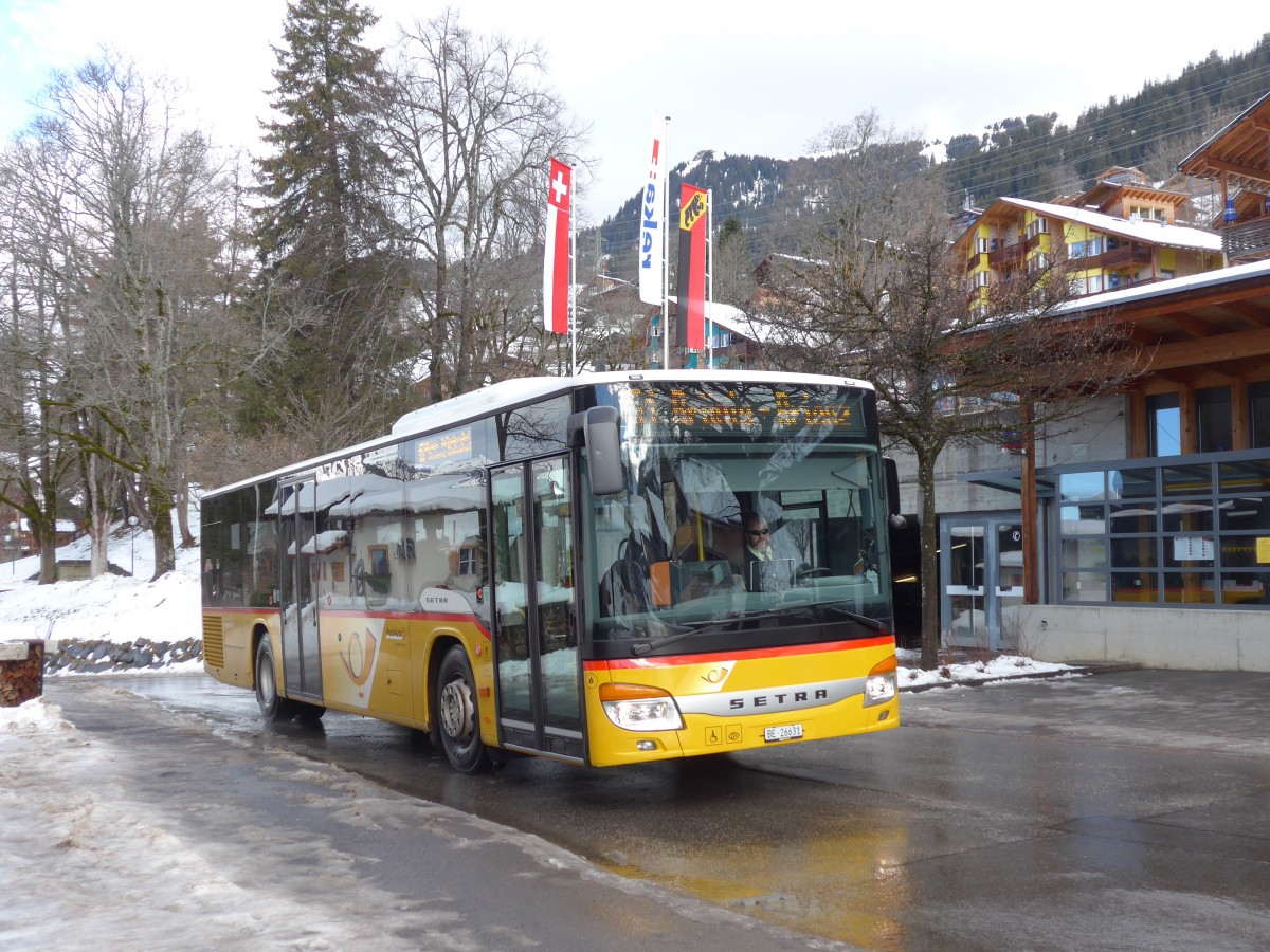 (168'809) - Fl�ck, Brienz - Nr. 6/BE 26'631 - Setra am 21. Februar 2016 in Wasserwendi-Hasliberg, Dorf