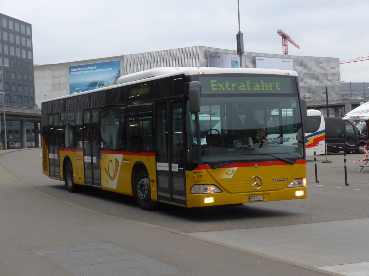 (168'900) - PostAuto Z�rich - Nr. 151/ZH 579'070 - Mercedes (ex Nr. 7) am 24. Februar 2016 in Z�rich, Flughafen