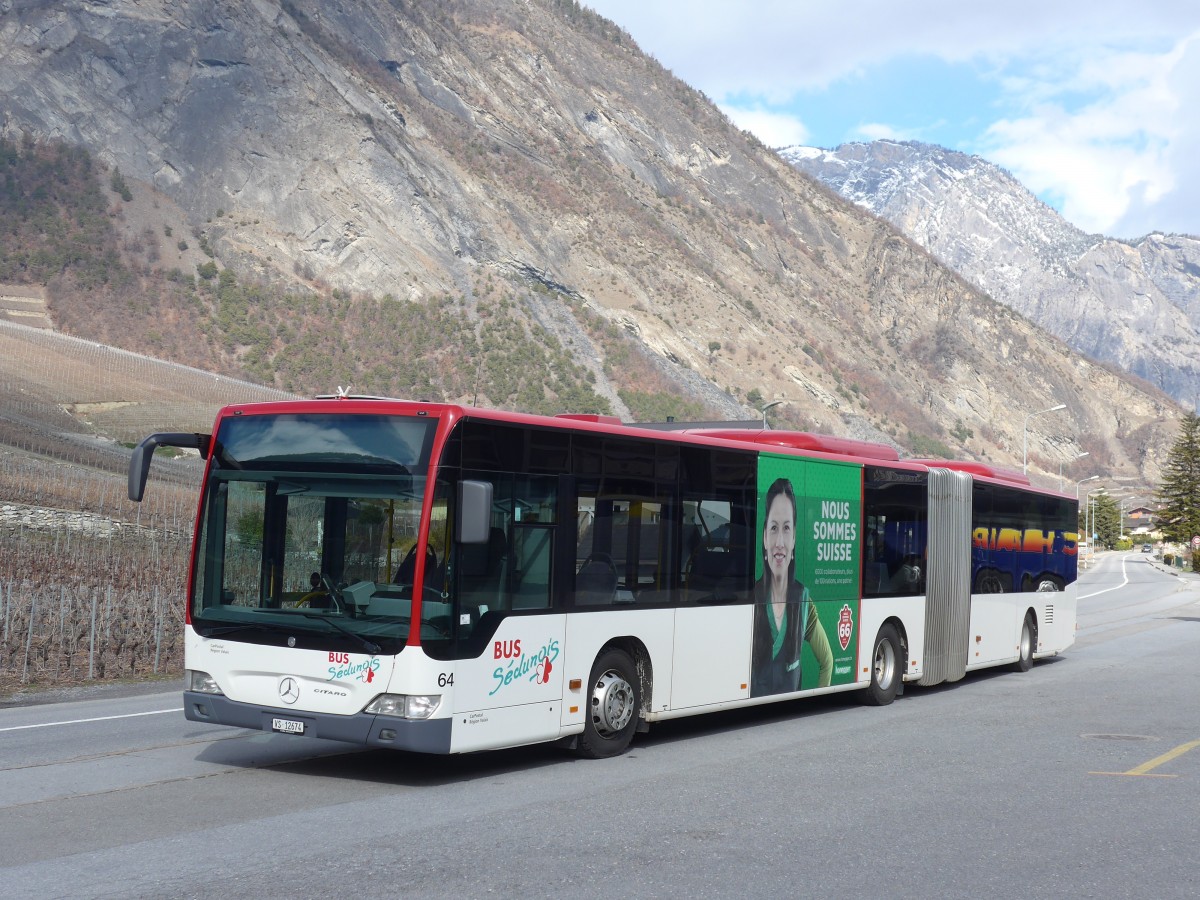 (169'033) - PostAuto Wallis - Nr. 64/VS 12'674 - Mercedes (ex Lathion, Sion Nr. 64) am 6. M�rz 2016 in Leytron, Garage Buchard