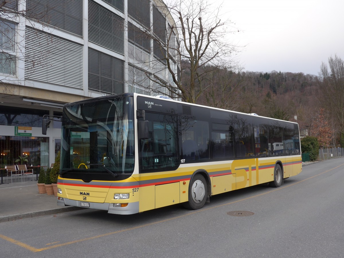 (169'071) - STI Thun - Nr. 127/BE 700'127 - MAN am 6. M�rz 2016 bei der Schiffl�ndte Thun