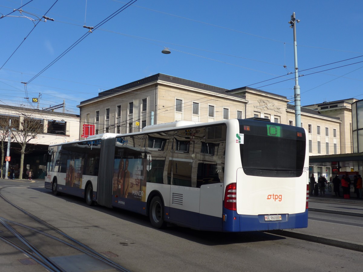 (169'073) - TPG Gen�ve - Nr. 1138/GE 960'888 - Mercedes am 7. M�rz 2016 beim Bahnhof Gen�ve
