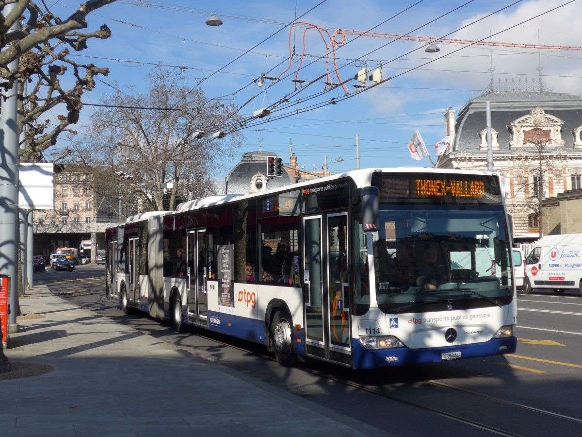 (169'087) - TPG Gen�ve - Nr. 1114/GE 960'864 - Mercedes am 7. M�rz 2016 in Gen�ve, Place des Vingt-Deux-Cantons
