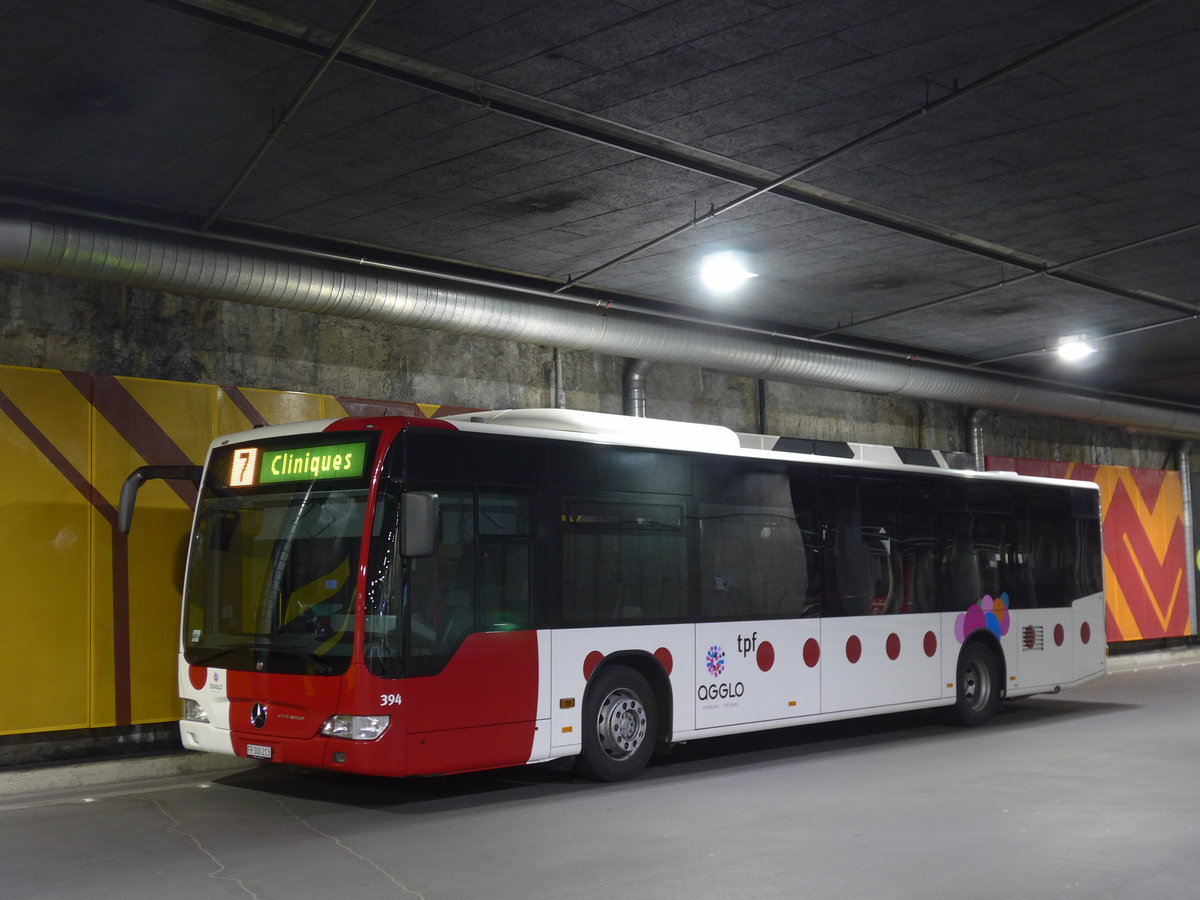 (169'245) - TPF Fribourg - Nr. 394/FR 300'213 - Mercedes (ex Nr. 802) am 13. M�rz 2016 in Fribourg, Busbahnhof
