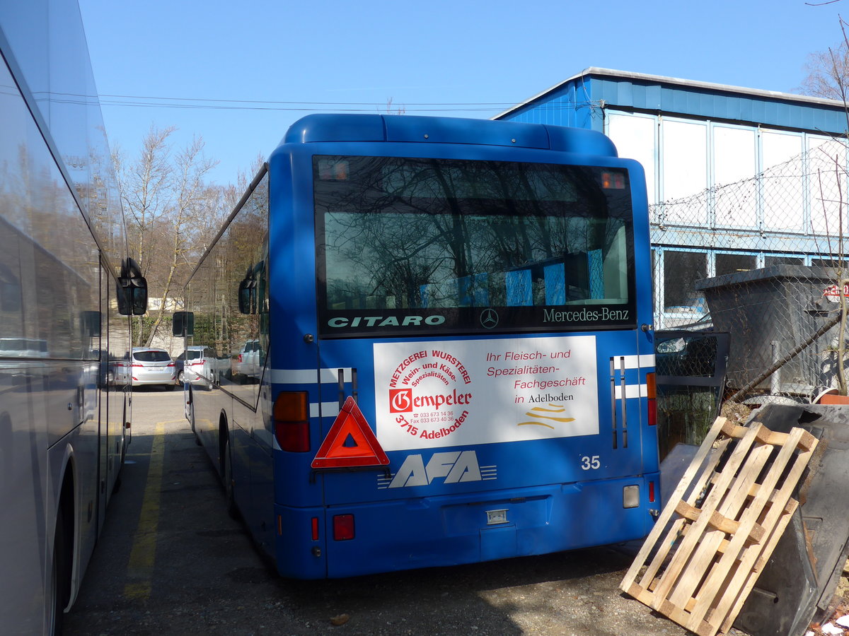 (169'268) - AFA Adelboden - Nr. 35 - Mercedes (ex Nr. 1) am 19. M�rz 2016 in Neuhausen, Garage Rattin