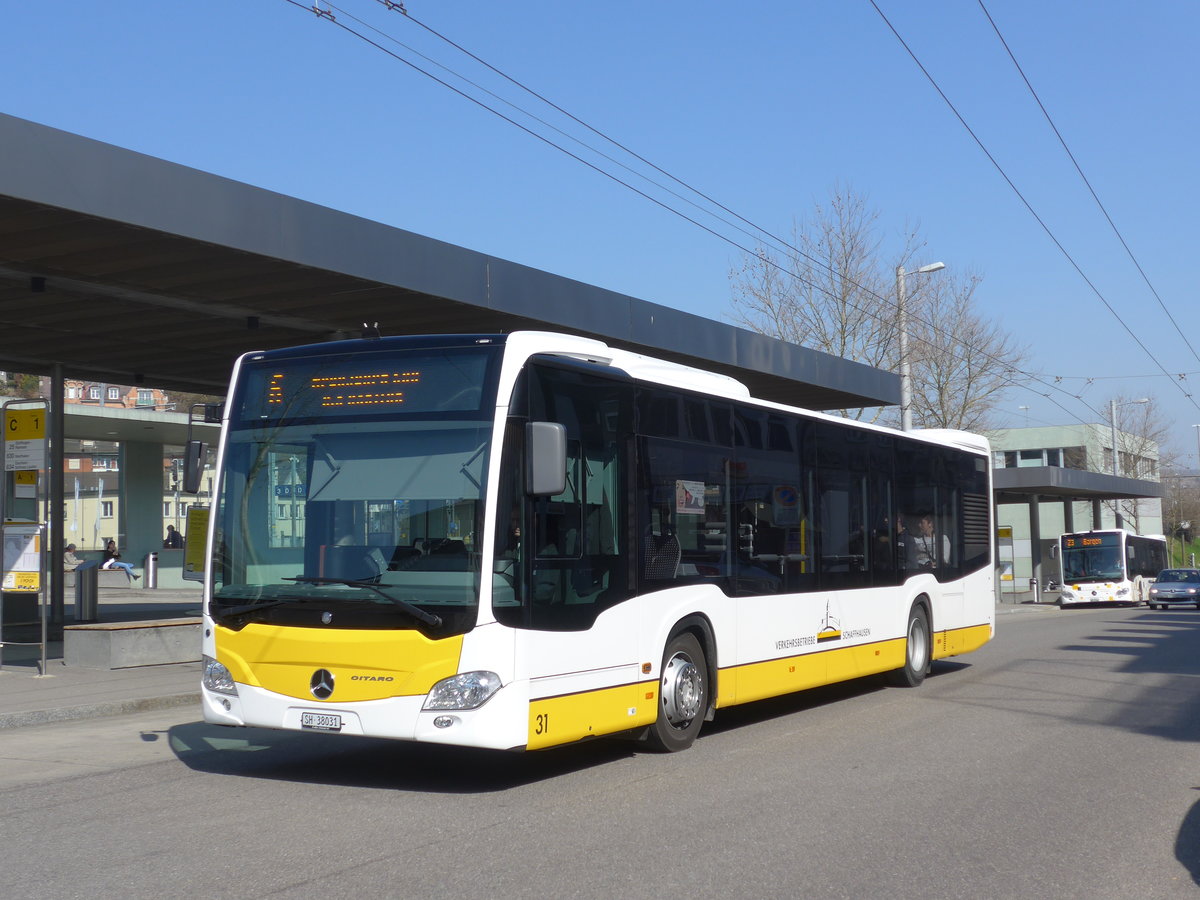 (169'280) - VBSH Schaffhausen - Nr. 31/SH 38'031 - Mercedes am 19. M�rz 2016 beim Bahnhof Schaffhausen