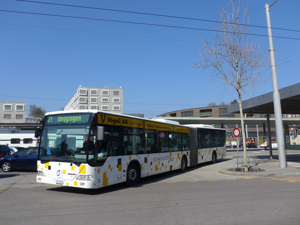 (169'291) - SB Schaffhausen - Nr. 3/SH 12'503 - Mercedes am 19. M�rz 2016 beim Bahnhof Schaffhausen