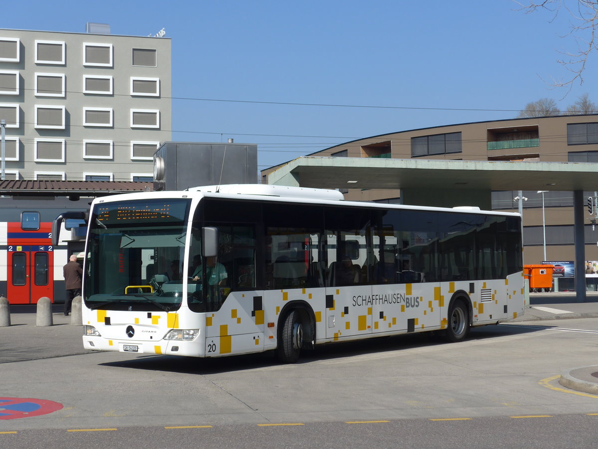 (169'292) - SB Schaffhausen - Nr. 20/SH 54'320 - Mercedes am 19. M�rz 2016 beim Bahnhof Schaffhausen