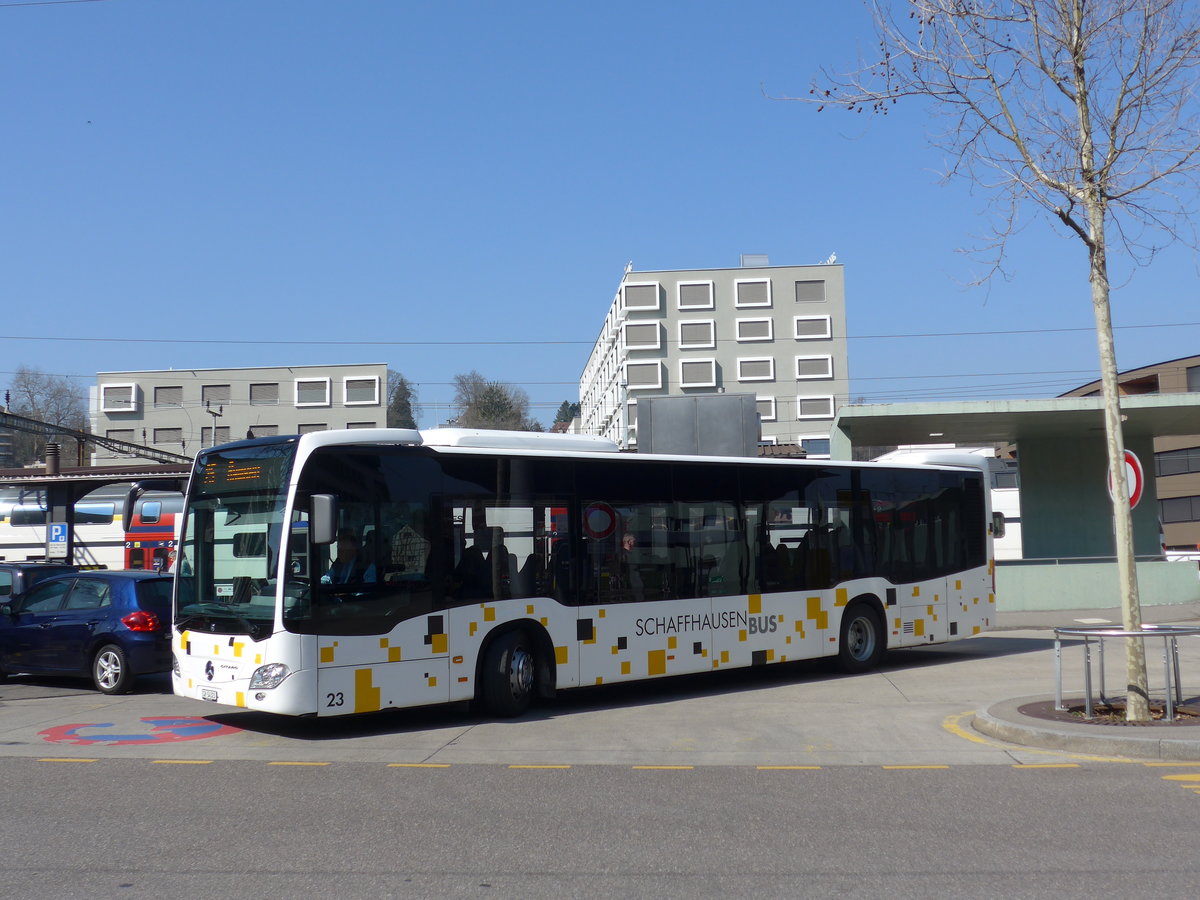 (169'293) - SB Schaffhausen - Nr. 23/SH 54'323 - Mercedes am 19. M�rz 2016 beim Bahnhof Schaffhausen