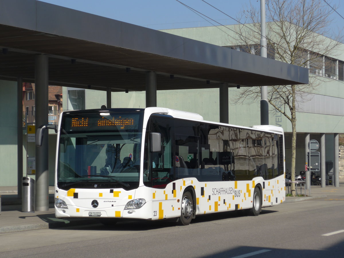 (169'298) - SB Schaffhausen - Nr. 23/SH 54'323 - Mercedes am 19. M�rz 2016 beim Bahnhof Schaffhausen