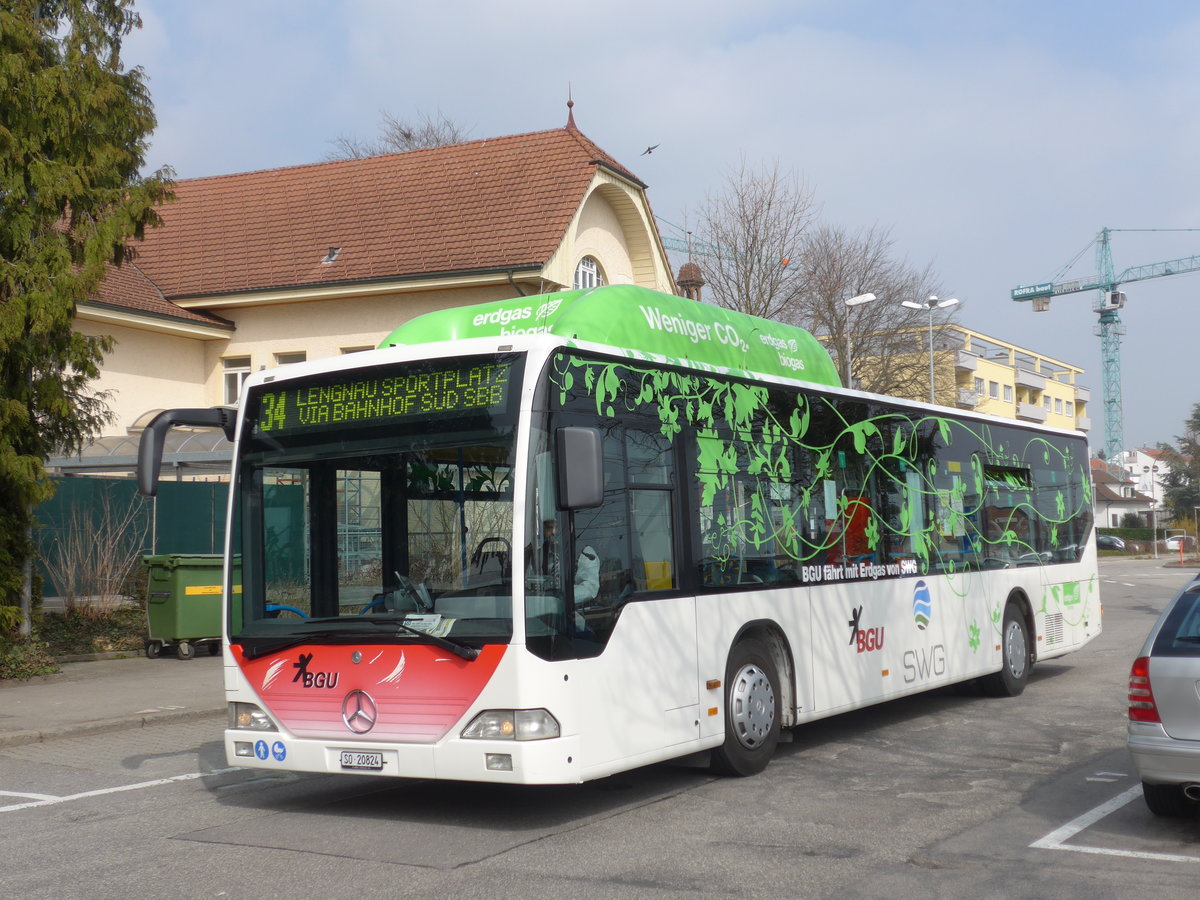 (169'386) - BGU Grenchen - Nr. 16/SO 20'824 - Mercedes am 21. M�rz 2016 beim Bahnhof Grenchen S�d