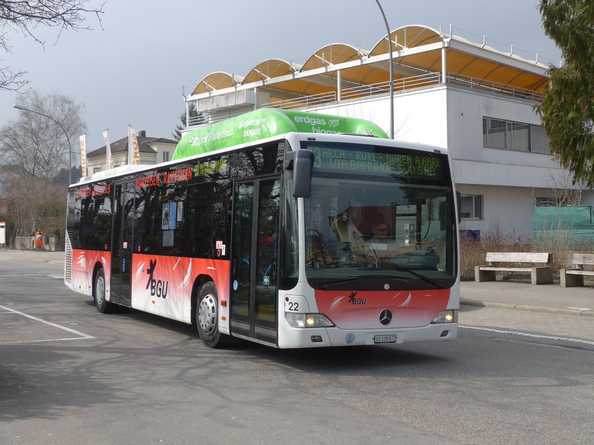 (169'387) - BGU Grenchen - Nr. 22/SO 108'872 - Mercedes am 21. M�rz 2016 beim Bahnhof Grenchen S�d