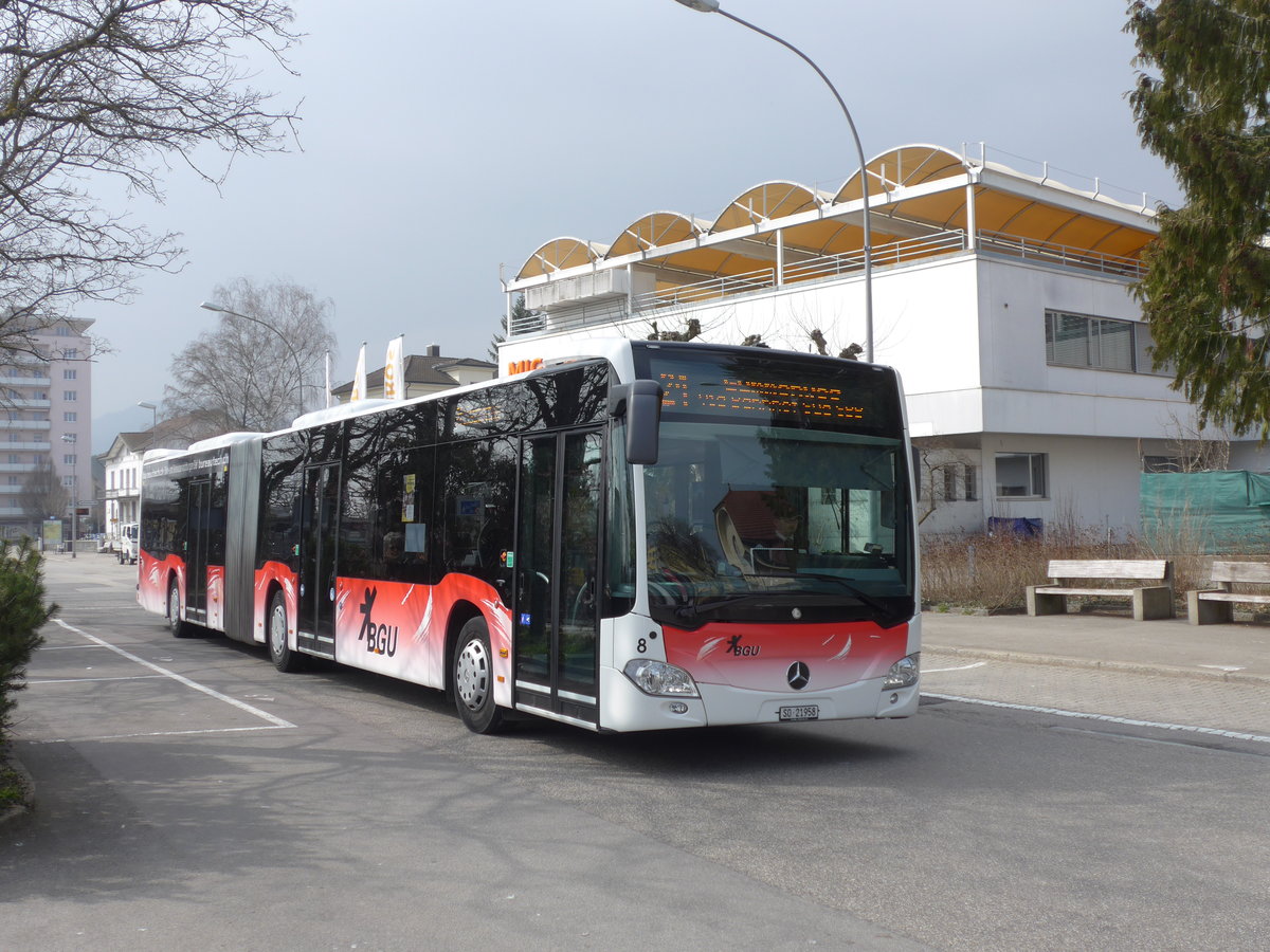 (169'391) - BGU Grenchen - Nr. 8/SO 21'958 - Mercedes am 21. M�rz 2016 beim Bahnhof Grenchen S�d