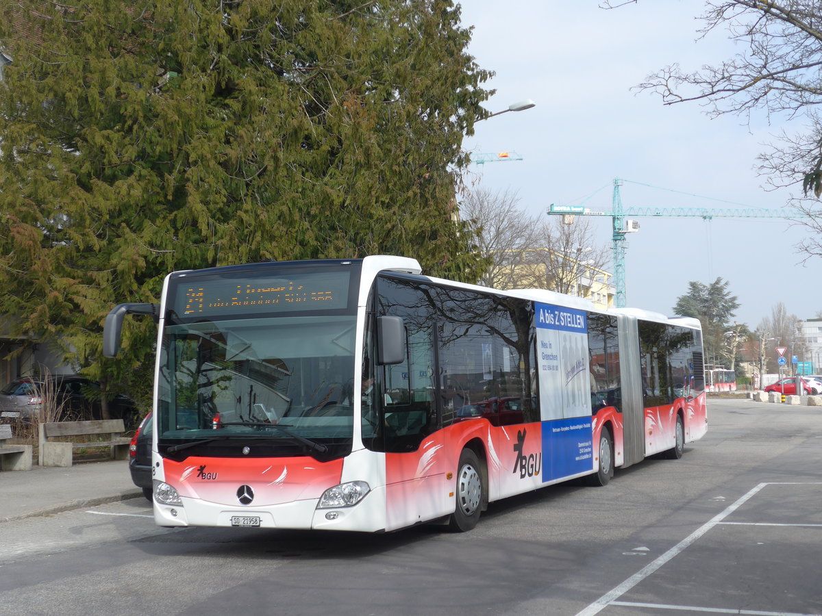 (169'396) - BGU Grenchen - Nr. 8/SO 21'958 - Mercedes am 21. M�rz 2016 beim Bahnhof Grenchen S�d