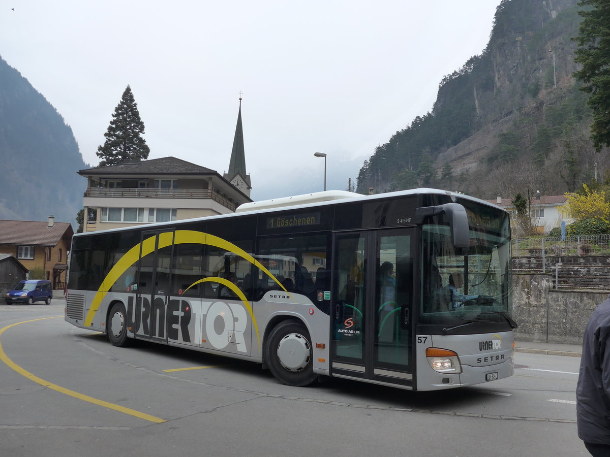 (169'433) - AAGU Altdorf - Nr. 57/UR 9347 - Setra am 25. M�rz 2016 in Amsteg, Post
