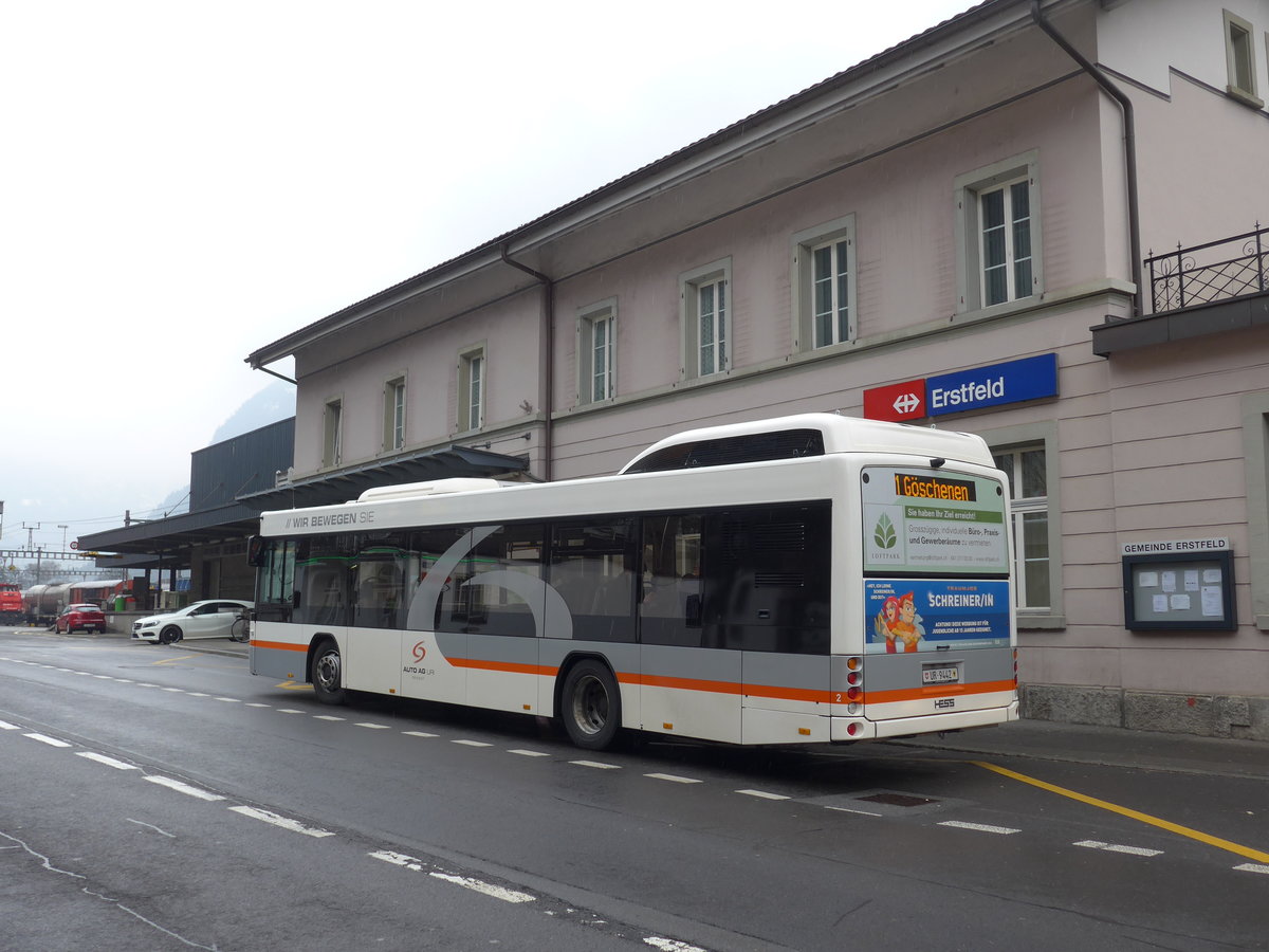 (169'456) - AAGU Altdorf - Nr. 2/UR 9442 - Hess am 25. M�rz 2016 beim Bahnhof Erstfeld