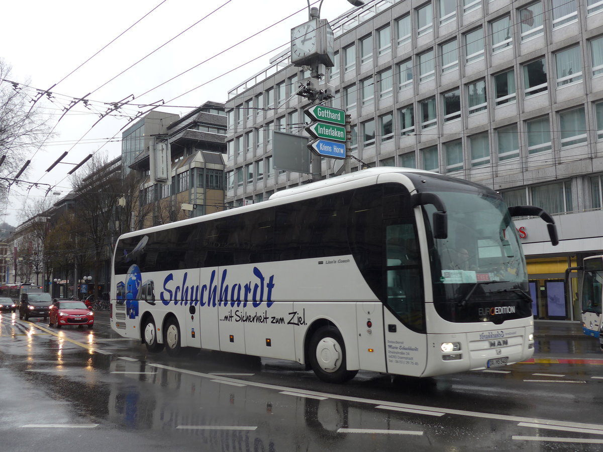 (169'479) - Aus Deutschland: Schuchhardt, Darmstadt - DA-HS 540 - MAN am 25. M�rz 2016 beim Bahnhof Luzern