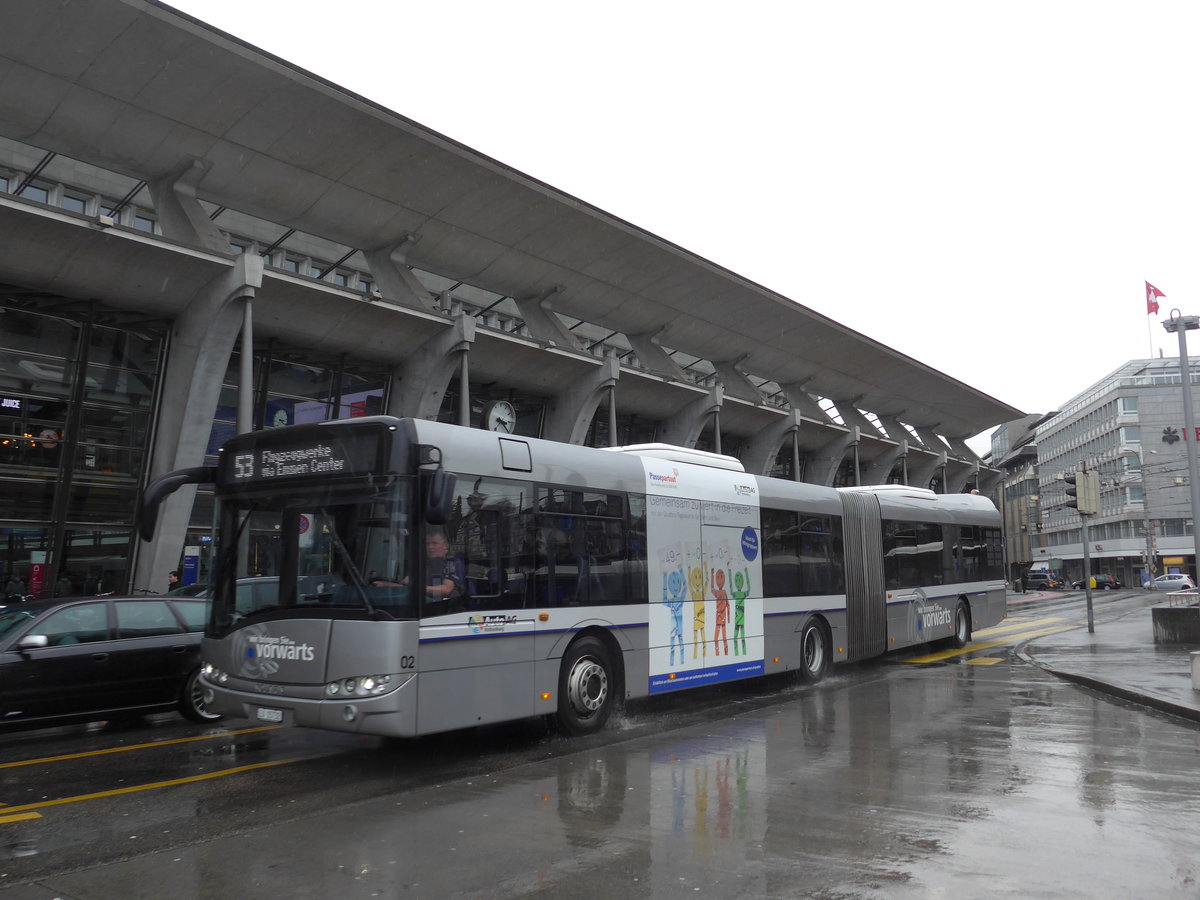(169'492) - AAGR Rothenburg - Nr. 2/LU 15'732 - Solaris am 25. M�rz 2016 beim Bahnhof Luzern