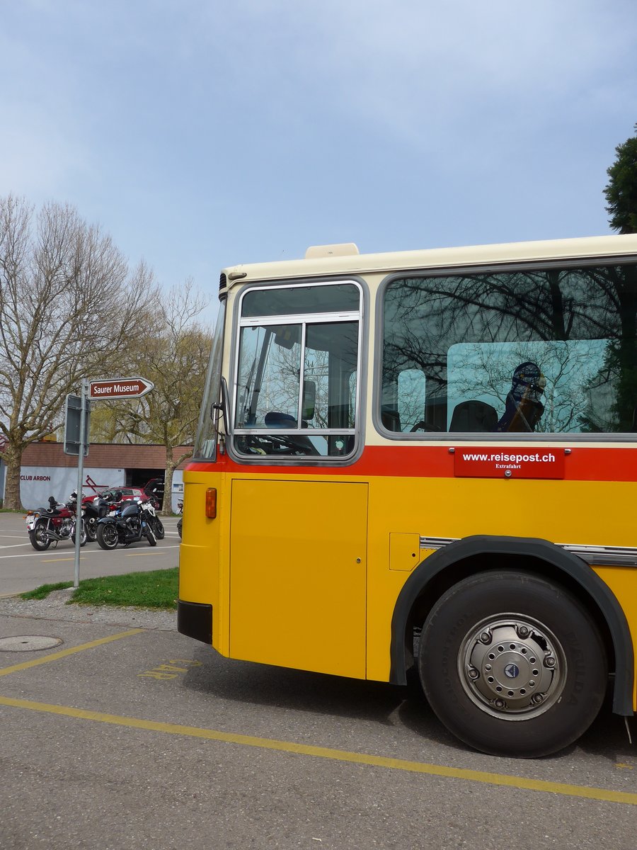 (169'675) - Bernair, M�nsingen - BE 651'182 - Saurer/T�scher (ex Schebath, Lauerz; ex Albin, F�llanden; ex Heim, Flums) am 2. April 2016 in Arbon, Saurermuseum (Teilaufnahme)