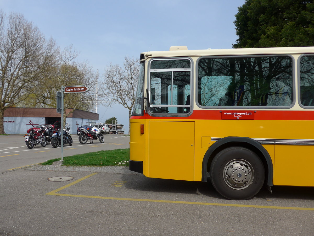(169'676) - Bernair, M�nsingen - BE 651'182 - Saurer/T�scher (ex Schebath, Lauerz; ex Albin, F�llanden; ex Heim, Flums) am 2. April 2016 in Arbon, Saurermuseum (Teilaufnahme)
