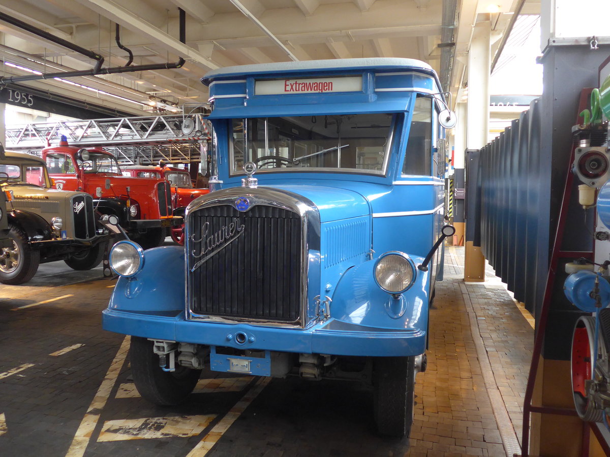 (169'699) - Oldtimer Club Saurer, Arbon - Nr. 45 - Saurer/T�schr (ex VBZ Z�rich Nr. 45; ex Firma in Spreitenbach; ex VBZ Z�rich Nr. 245; ex VBZ Z�rich Nr. 45) am 2. April 2016 in Arbon, Saurermuseum