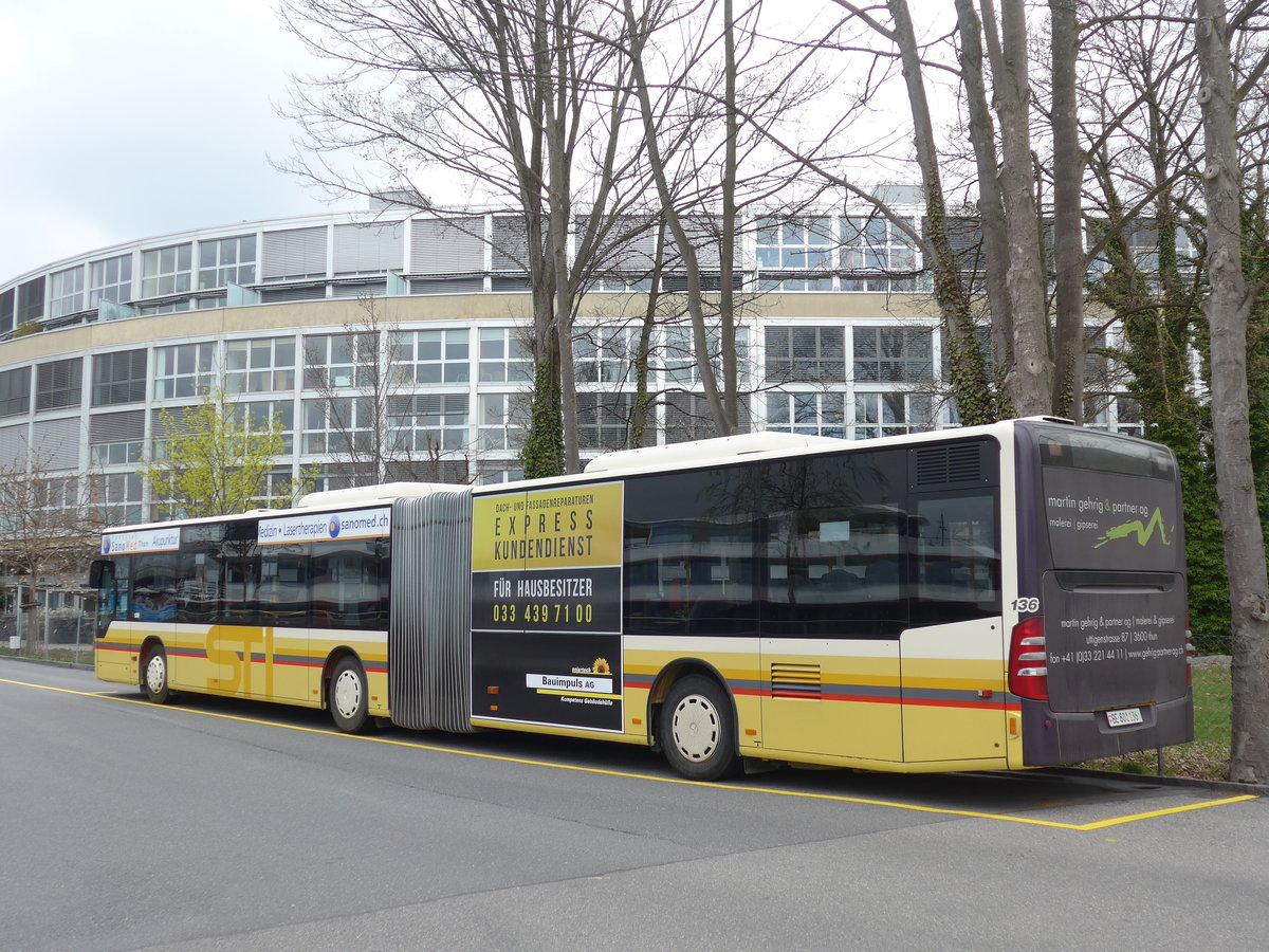 (169'799) - STI Thun - Nr. 136/BE 801'136 - Mercedes am 9. April 2016 bei der Schiffl�ndte Thun