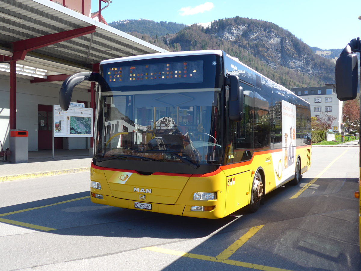 (169'820) - AVG Meiringen - Nr. 61/BE 422'461 - MAN/G�ppel am 11. April 2016 in Meiringen, Postautostation