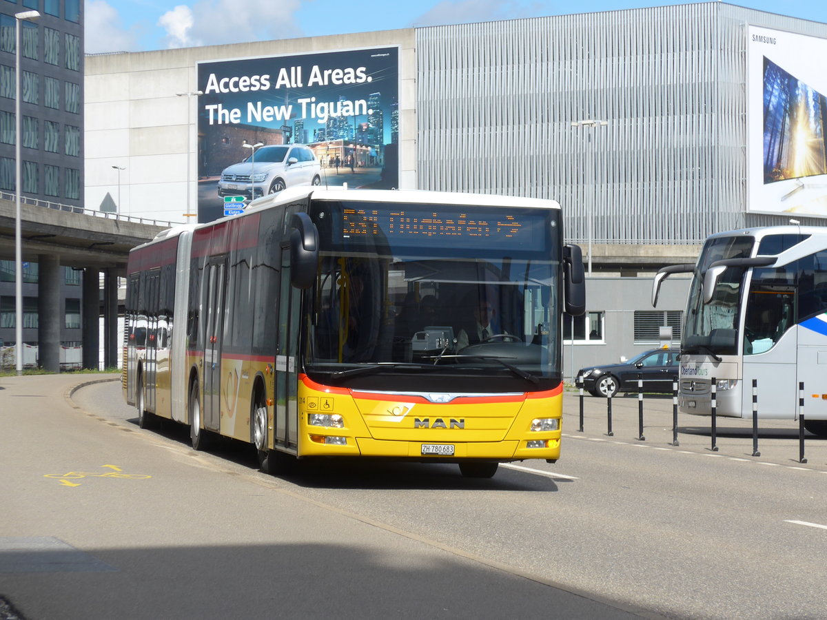(170'043) - PostAuto Z�rich - Nr. 314/ZH 780'683 - MAN am 14. April 2016 in Z�rich, Flughafen