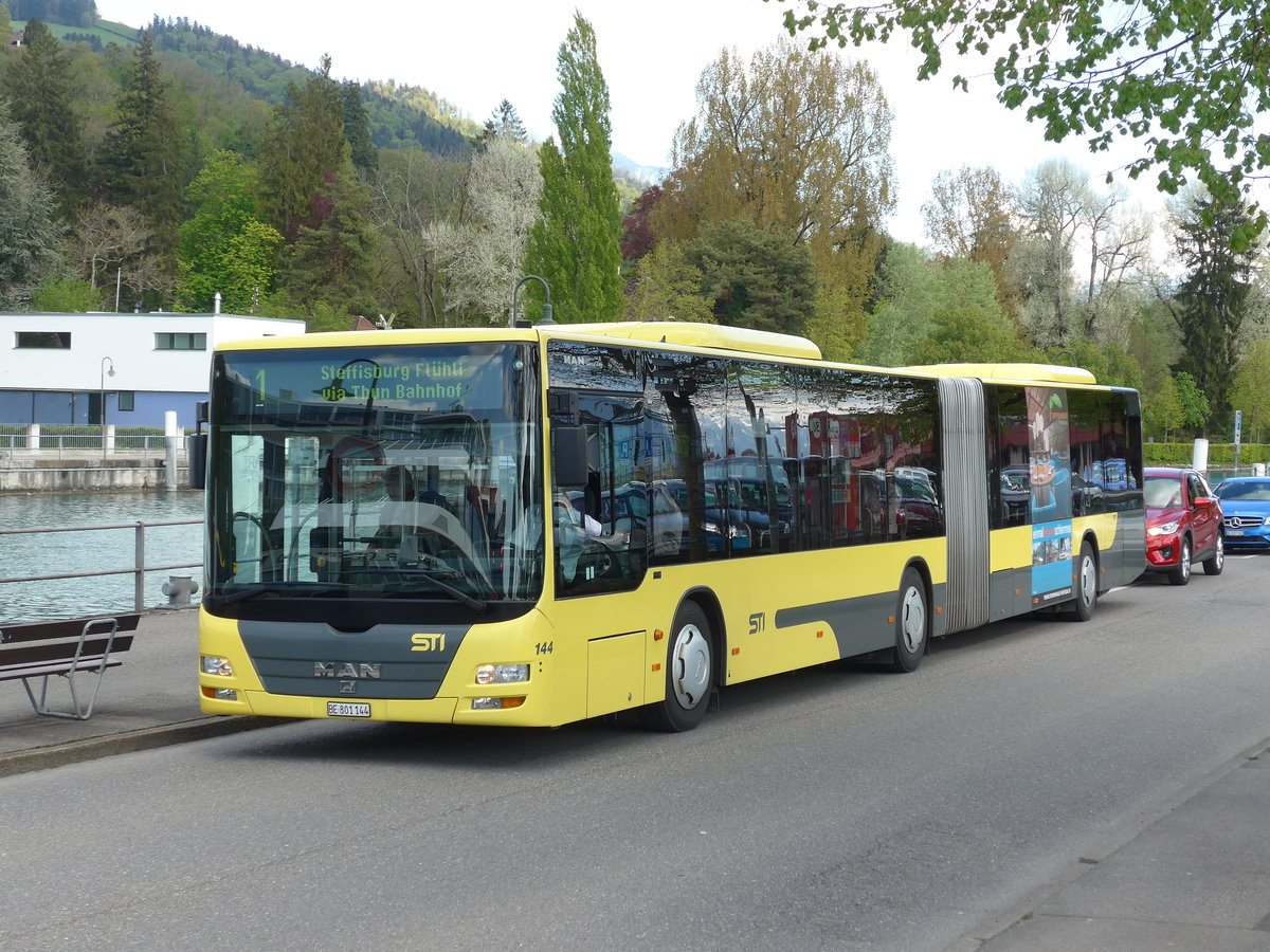 (170'334) - STI Thun - Nr. 144/BE 801'144 - MAN am 4. Mai 2016 bei der Schiffl�ndte Thun
