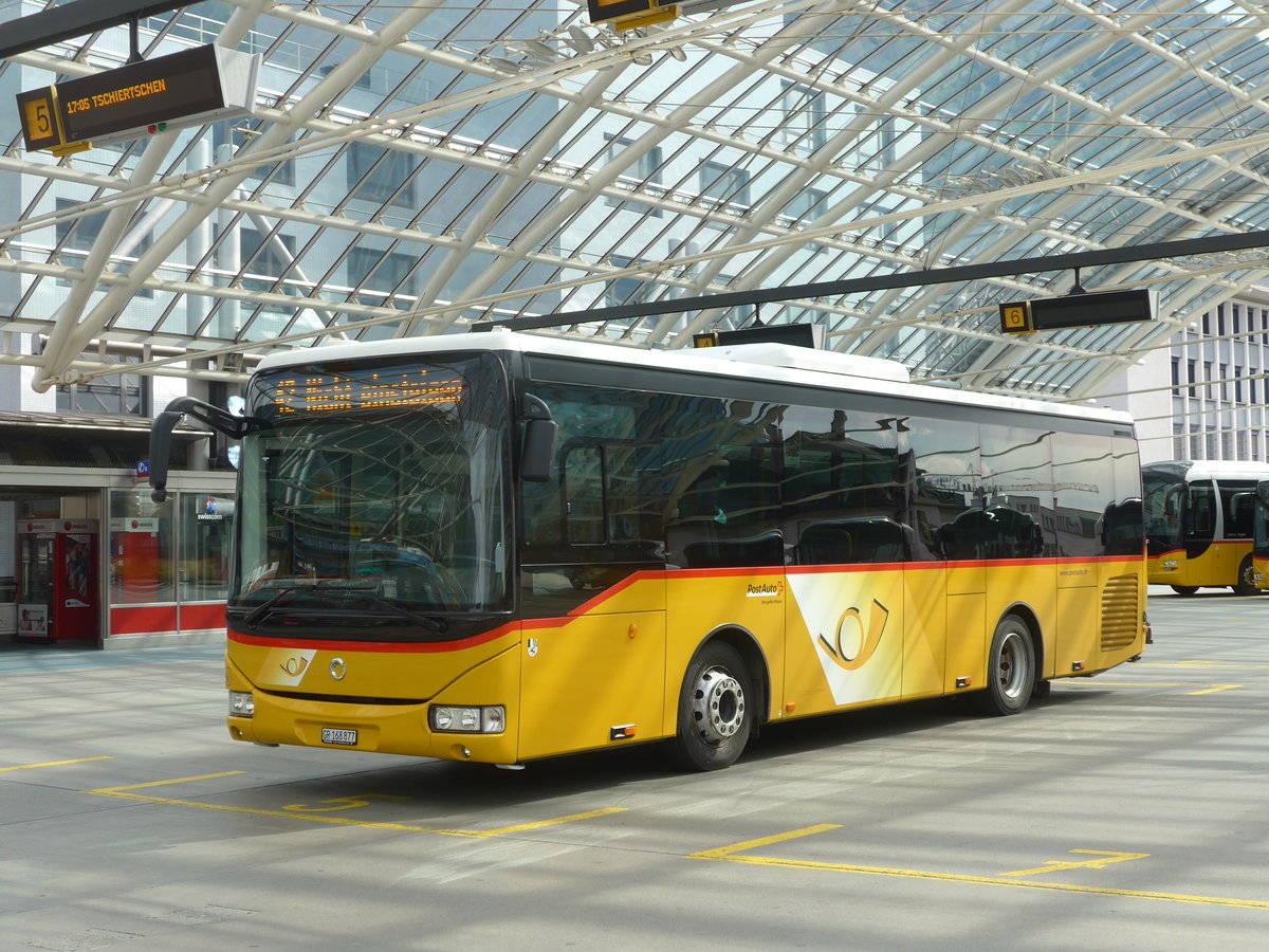 (170'941) - PostAuto Graub�nden - GR 168'877 - Irisbus am 16. Mai 2016 in Chur, Postautostation