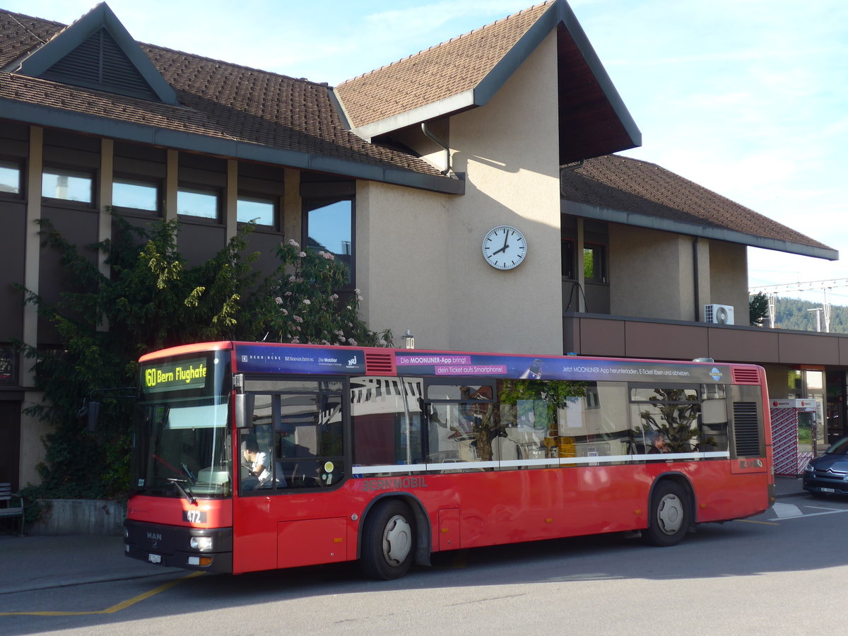 (171'210) - Bernmobil, Bern - Nr. 472/BE 716'472 - MAN/G�ppel (ex Peyer, Niederwangen Nr. 72) am 22. Mai 2016 beim Bahnhof Konolfingen