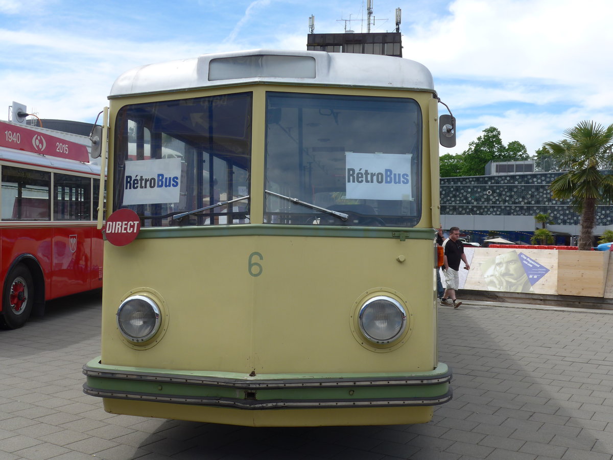 (171'324) - TN Neuch�tel (R�trobus) - Nr. 6 - FBW/T�scher Trolleybus (ex VBZ Z�rich Nr. 53) am 22. Mai 2016 in Luzern, Verkehrshaus