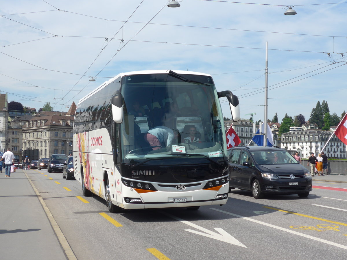 (171'384) - Autolinee Svizzere, Lugano - TI 221'130 - MAN/Beulas am 22. Mai 2016 in Luzern, Bahnhofbr�cke