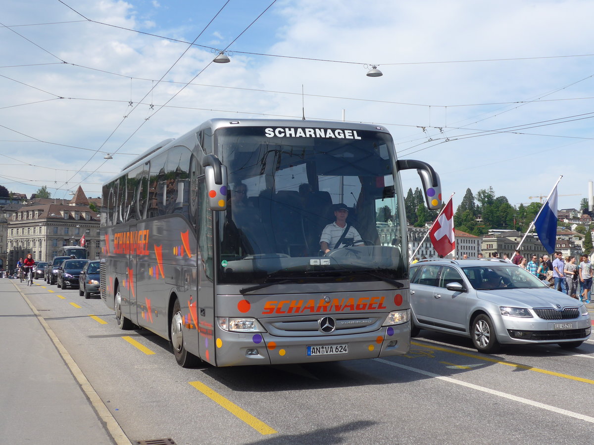 (171'398) - Aus Deutschland: Scharnagel, Feuchtwangen - AN-VA 624 - Mercedes am 22. Mai 2016 in Luzern, Bahnhofbr�cke