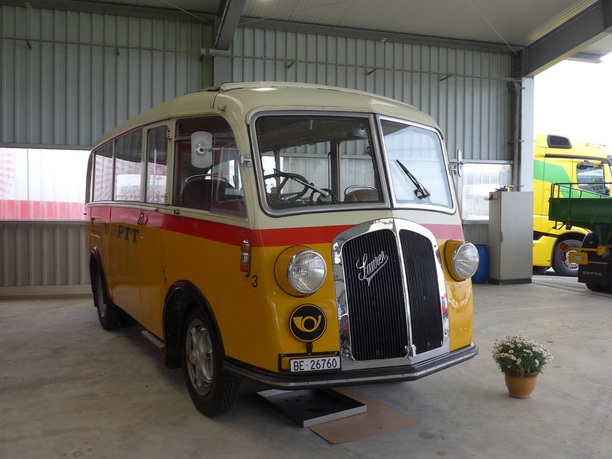 (171'549) - Schmid, Th�rishaus - Nr. 3/BE 26'760 - Saurer/Gangloff (ex Geiger, Adelboden Nr. 3) am 4. Juni 2016 in Lyssach, Lorenz