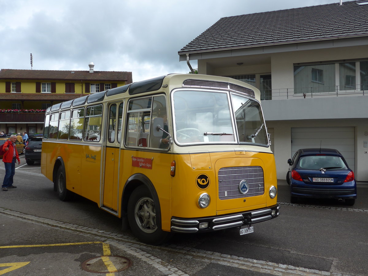 (171'633) - Streiff, Gelterkinden - AG 306'557 - Saurer/Gangloff (ex Oldie-Tours Z�risee, Wollerau; ex OTAG, Wald; ex Leibundgut, Obergoldbach; ex Krebs, Belpberg) am 4. Juni 2016 in M�hlethal, Gasthof Linde