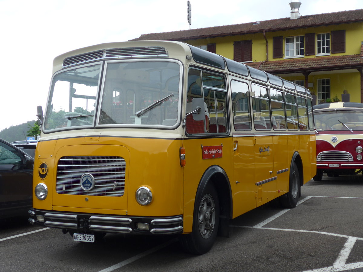 (171'636) - Streiff, Gelterkinden - AG 306'557 - Saurer/Gangloff (ex Oldie-Tours Z�risee, Wollerau; ex OTAG, Wald; ex Leibundgut, Obergoldbach; ex Krebs, Belpberg) am 4. Juni 2016 in M�hlethal, Gasthof Linde