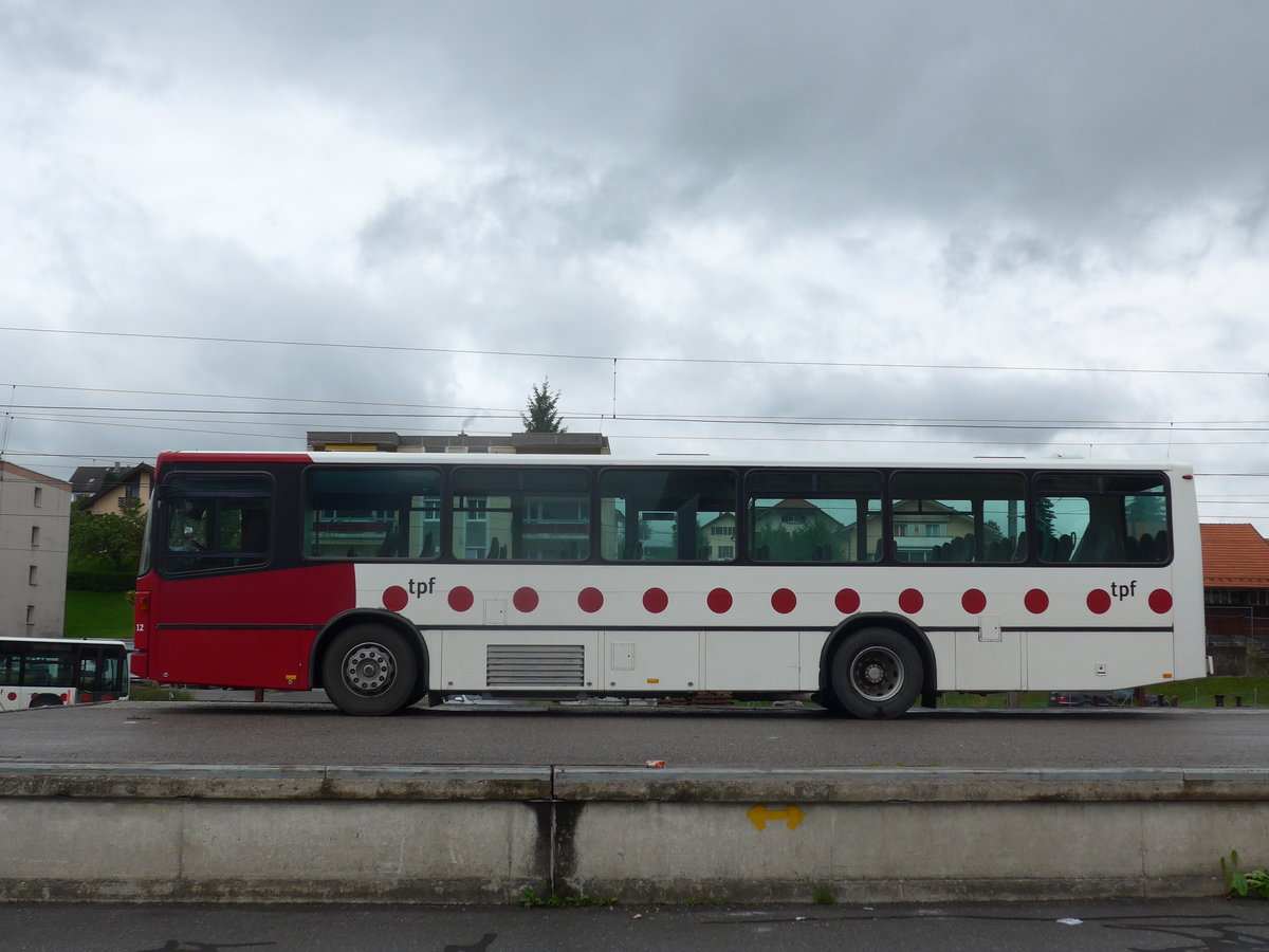 (171'803) - TPF Fribourg - Nr. 12/FR 300'309 - Volvo/Lauber (ex GFM Fribourg Nr. 12) am 13. Juni 2016 beim Bahnhof Ch�tel-St-Denis