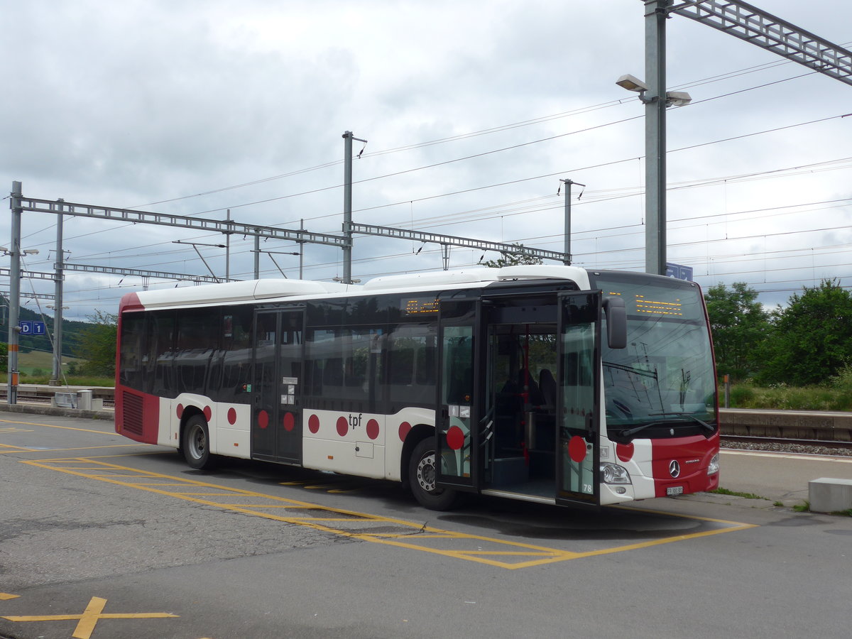 (171'815) - TPF Fribourg - Nr. 78/FR 300'381 - Mercedes am 13. Juni 2016 beim Bahnhof Pal�zieux